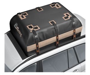 Asinking Car Rooftop Cargo Carrier Bag, 22 Cubic Feet Waterproof Roof Cargo Bag, 500Lbs Break Strength, Fit Vehicles with/Without Roof Rack, Includes 