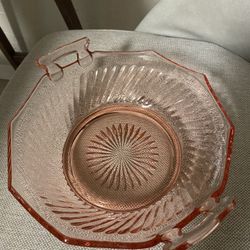 Vintage Pink Depression Glass Bowl