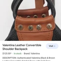 Valentina Leather Convertible Purse 