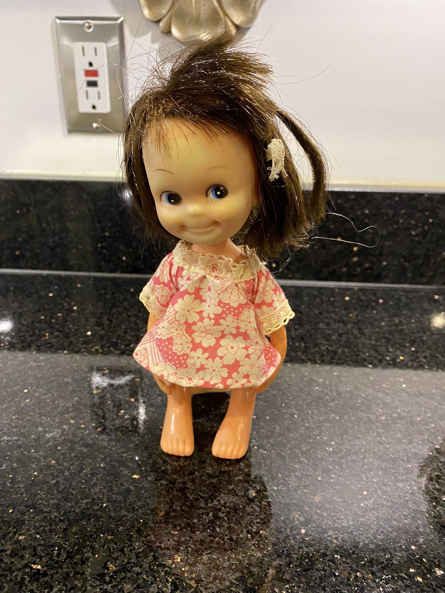 Cute Vintage 8" Girl Doll with Personality! Made in Hong Kong-- Original Clothes