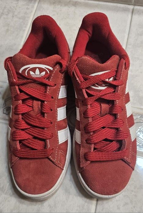 Boys Red Adidas Tennis Shoes - size 7