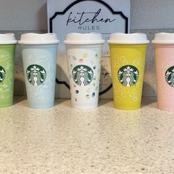 5 Starbucks Reusable Easter Collection Cups