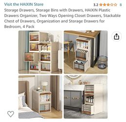 Storage Drawers, Storage Bins with Drawers, HAIXIN Plastic Drawers  Organizer, Two Ways Opening Closet Drawers, Stackable Chest of Drawers,  Organizatio for Sale in Phoenix, AZ - OfferUp