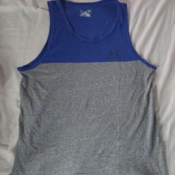 Under Armour Men's Two-Tone Dark and Light Gray Tank top Nwot Large Triblend