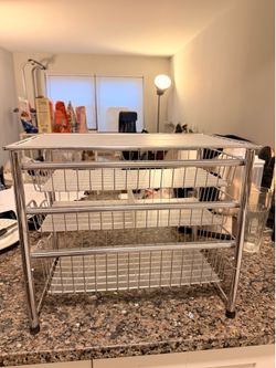 Compact Metal Organizer with Pull Out Shelves – Space Saving
