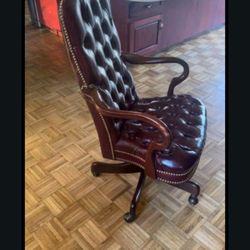 Antique Leather Executive Office Chair Hancock & Moore