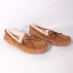 UGG Ascot Slip On Loafer Suede Moccasin Slipper Shoes Size 8 Brown Tan Beige