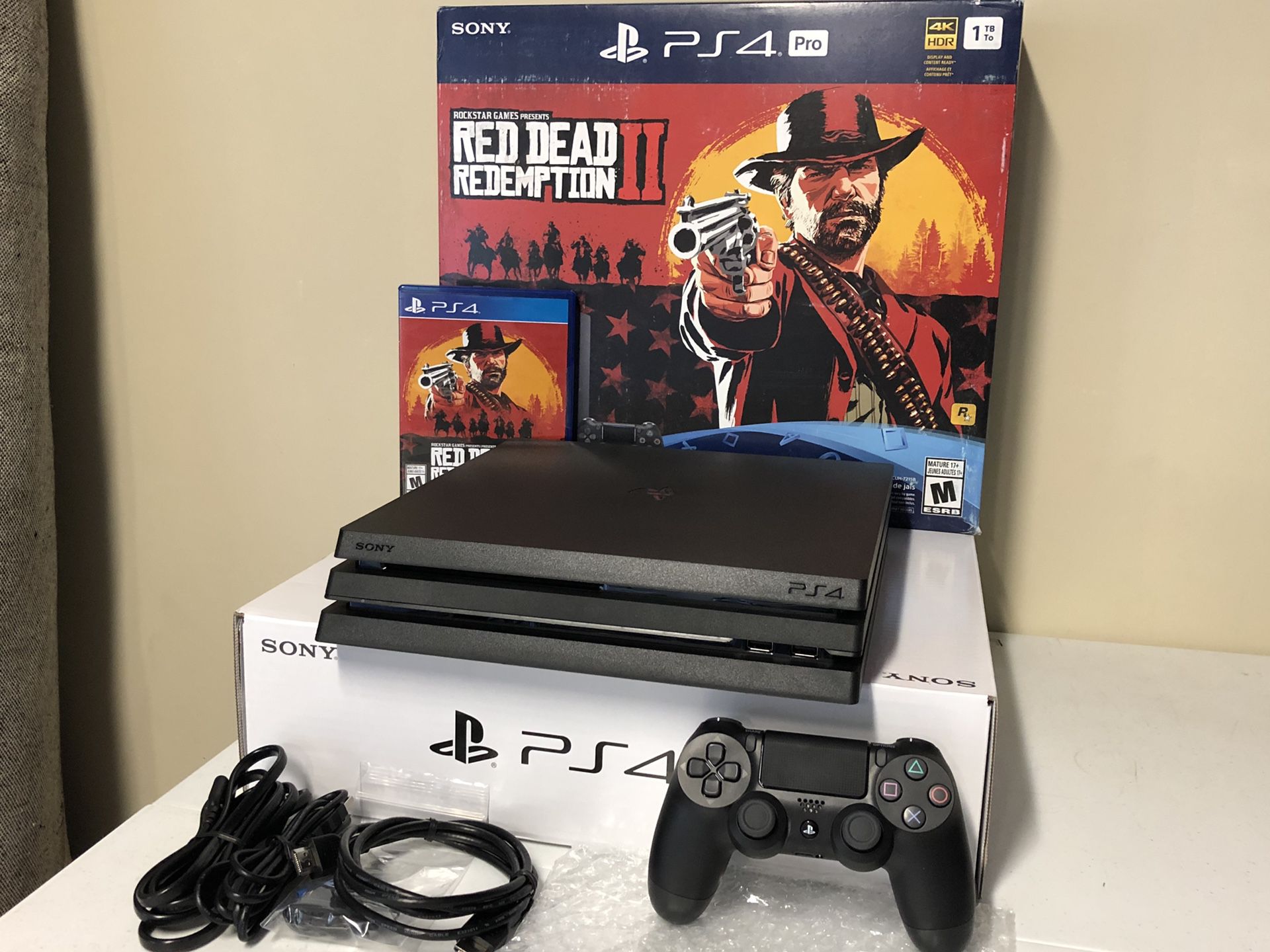 Sony PRO PlayStation Red Dead Redemption 2 Console Bundle 1TB w/ Control, Cables & Original for Sale in Summerville, SC - OfferUp