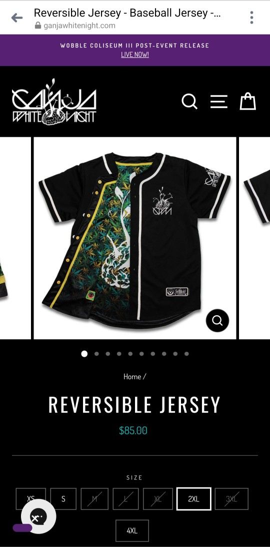 Ganja White Night Reversible Weed Jersey