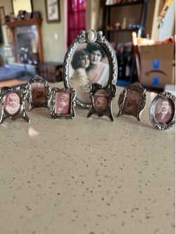 Vintage 1988 Applause Miniature Picture Frames – Set of 8 Silver Tone Ornate Frames