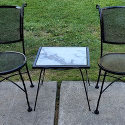 3pc Solid Wrought-Iron Bistro Set - REDUCED 