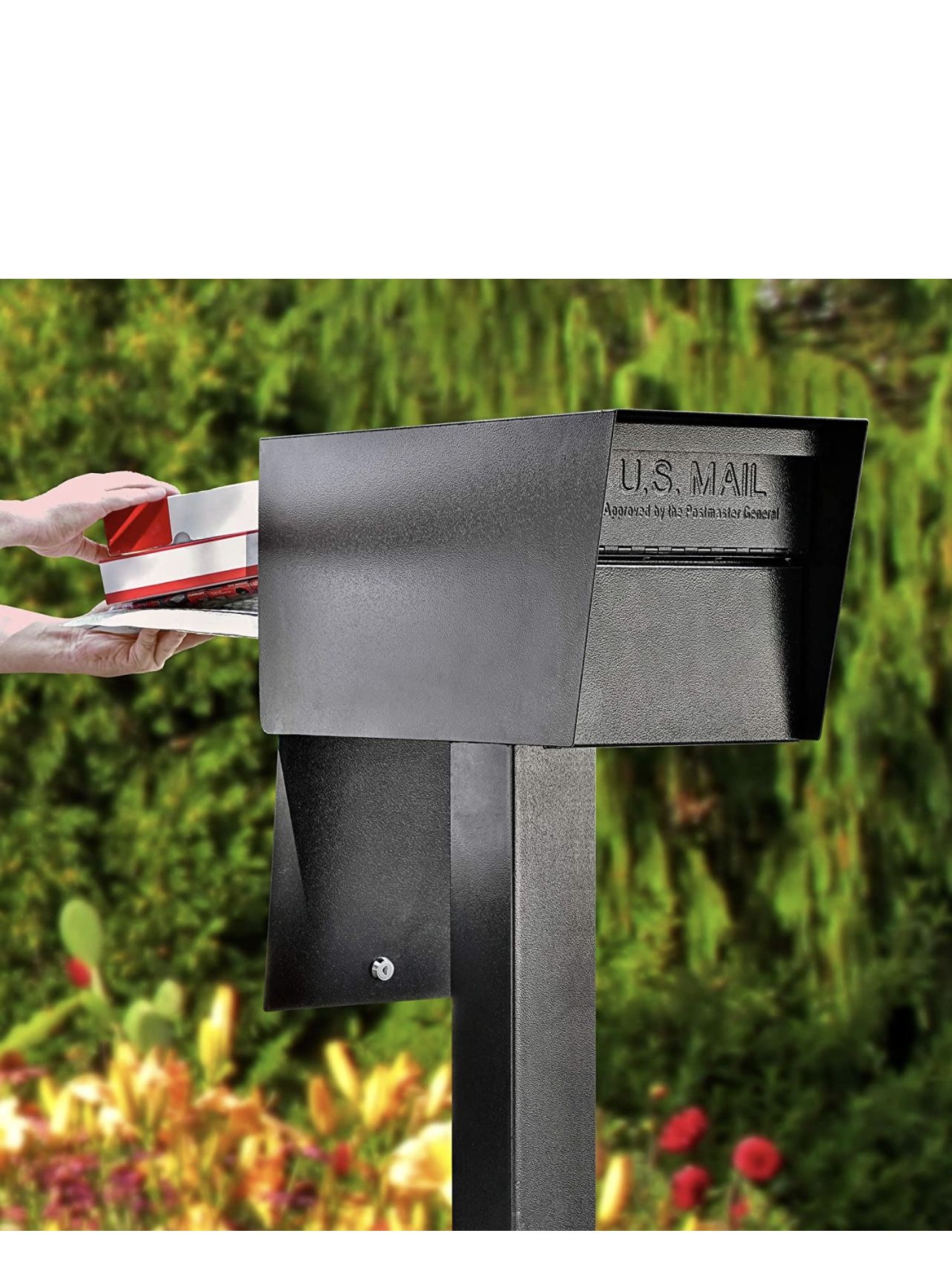 Mail Boss 7526 Mail Manager Street Safe Locking Security Mailbox, Black