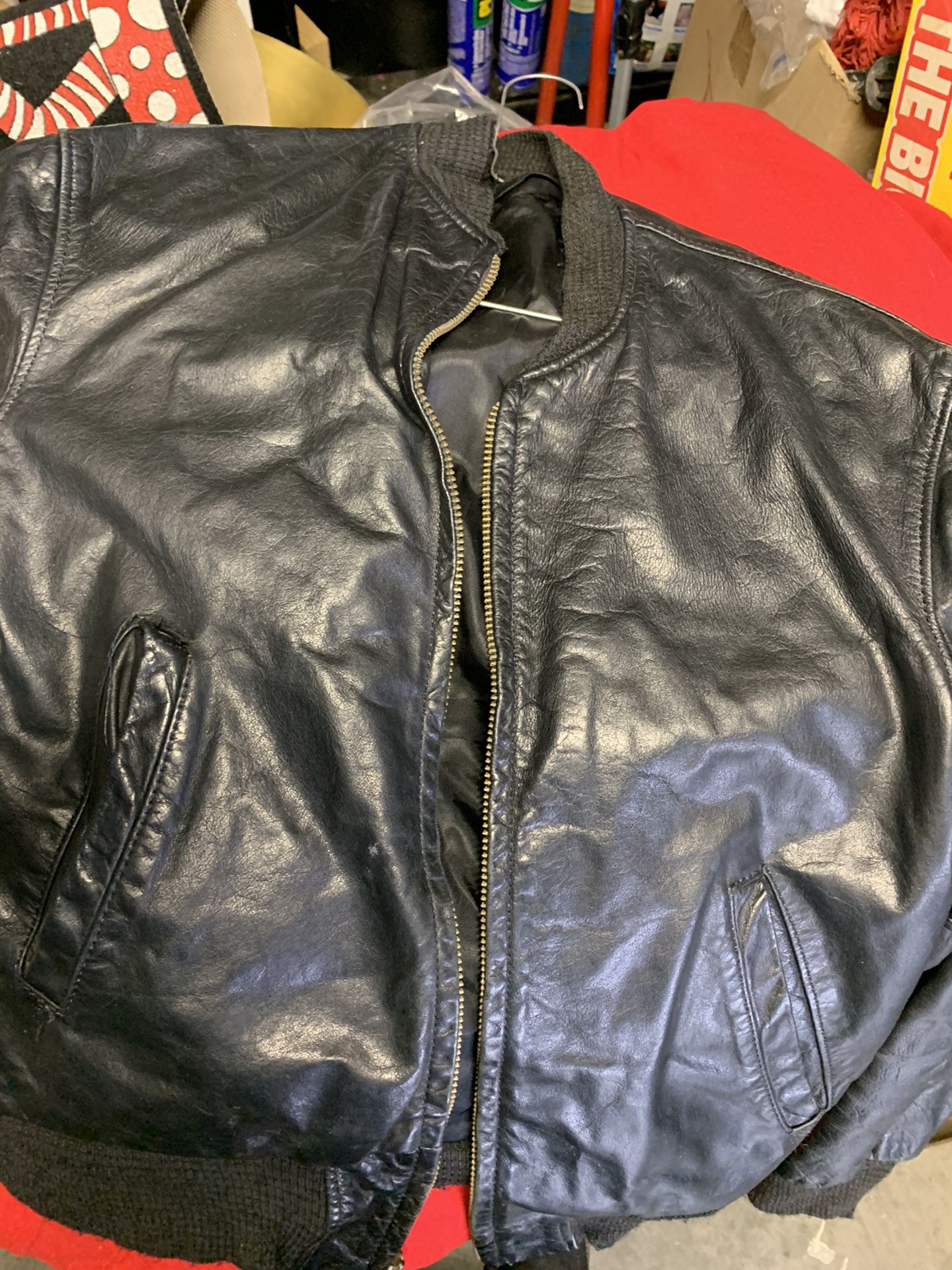 2 real leather jackets , 1 brown & 1black,small men’s size 36 , $10 Each or $15 for both