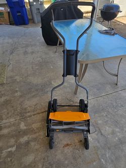 Fishers push lawnmower
