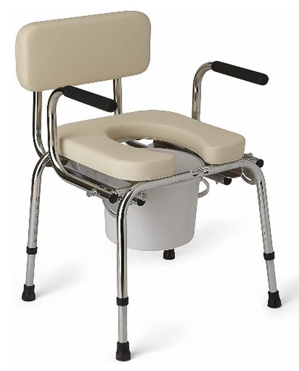 Medline Guardian Padded Drop-Arm Commode Seat Chair, G-98204