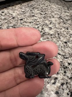 Blue Goldstone crystal Chinese Dragon charm pendant