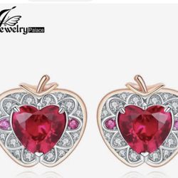 925 Sterling Silver Jewelry Palace, Apple Heart Stud Earrings Earrings