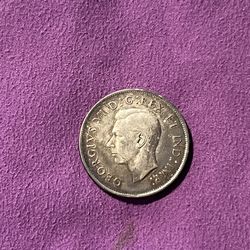 Silver Canadian 1/2 Dollar 1944