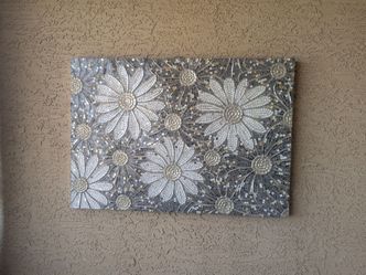 Flower mirror art wall hanging