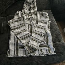 Poncho Green Gray White And Red 