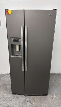 GE Side‑by‑Side Fridge – Slate, Ice & Water Dispenser