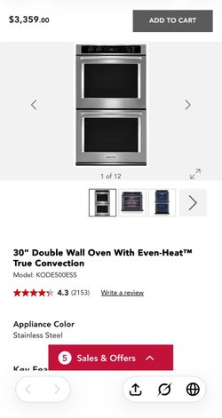 KitchenAid 30" Double Wall Oven Stainless Steel
