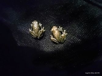 Sterling silver frog earrings