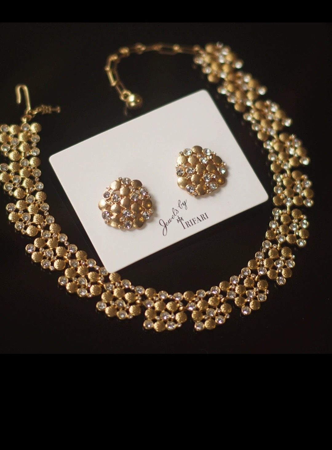 Copper With 18K Plated Gold Necklace And Earrings
