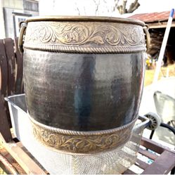 Solid Brass Planter 12in Tall