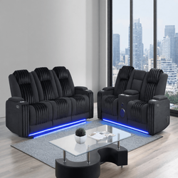 Global Furniture Electric Recliner – Like New, Black Soft Material - Philadelphia, PA