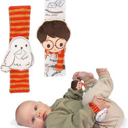KIDS PREFERRED Harry Potter Hedwig Baby Infant Wrist Rattles with Hedwig Plush Rattle - Soft