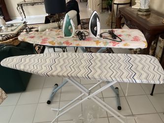 2 IRONING BOARD S  AND 2 IRON S