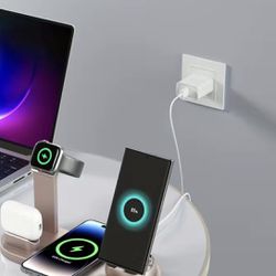 15W Fast Wireless Charging Station: Compatible With IPhone, Samsung,  & Airpods!