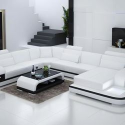 Custom Leather Sectional 