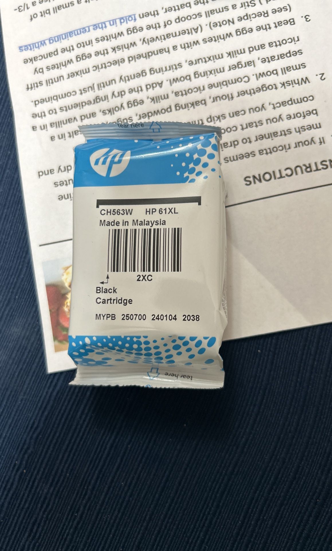 HP 61XL Black Cartridge