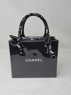 Black Patent Tote Bag