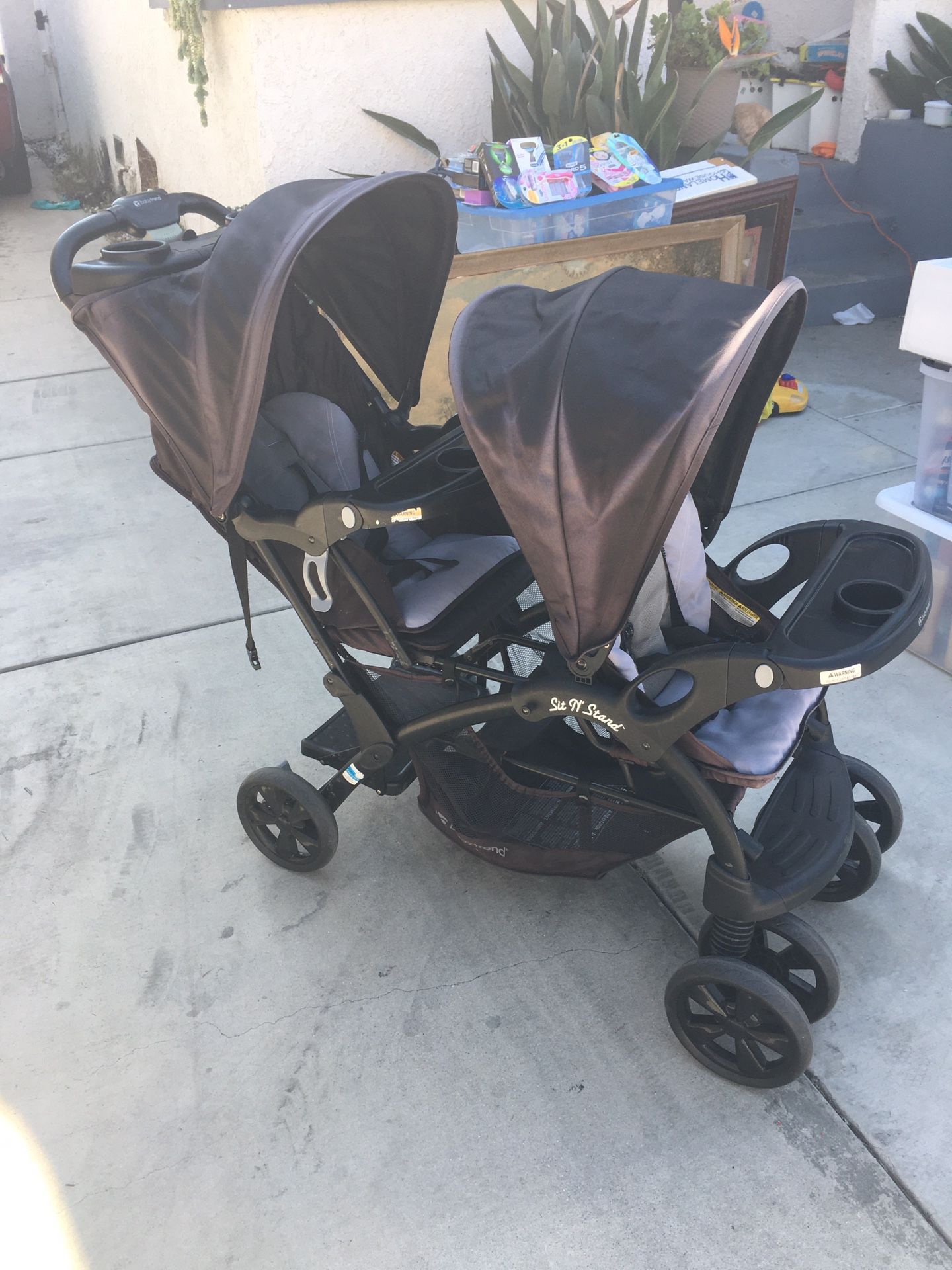 Double baby stroller