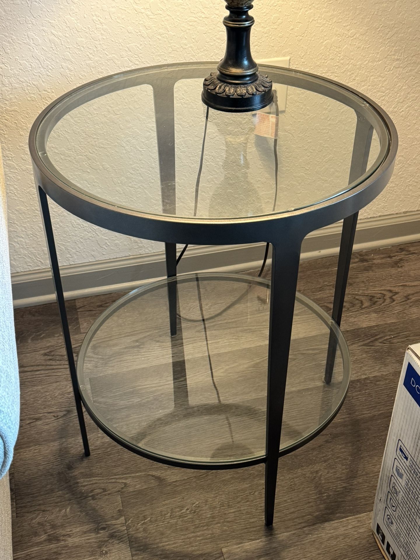 Glass Top Metal Side Table