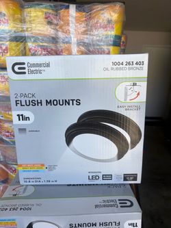 Commercial Electric 11in LED Flush Mount 2-Pack