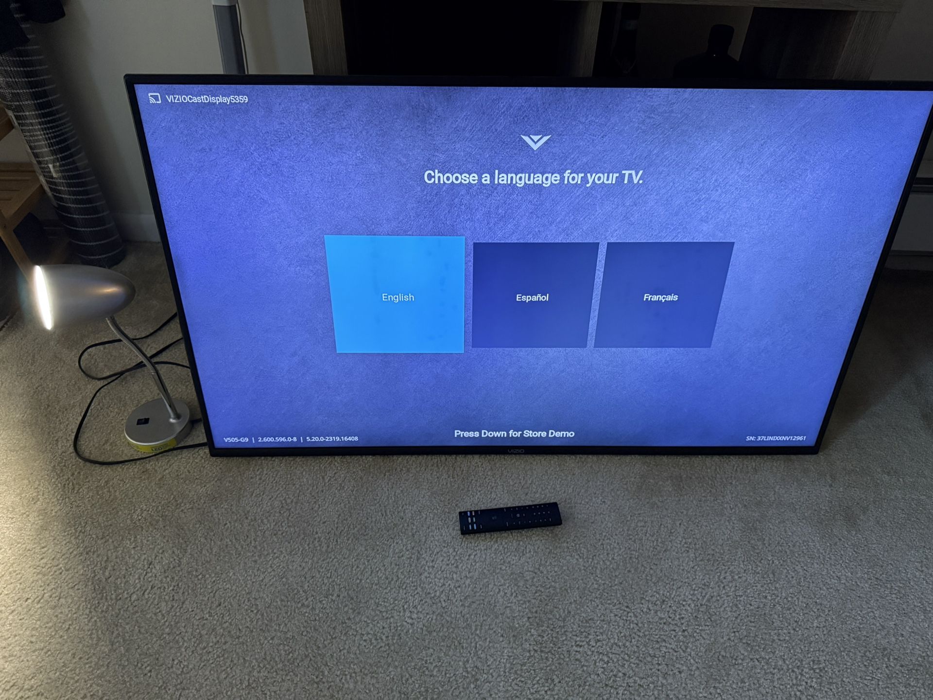 Vizio 55 Inch TV And Computer Lamp