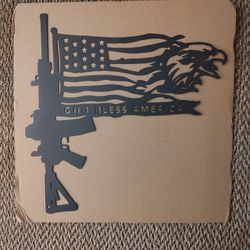 LASER CUT BLACK METAL SIGN.  12" X 12".  NEW.  PICKUP ONLY.