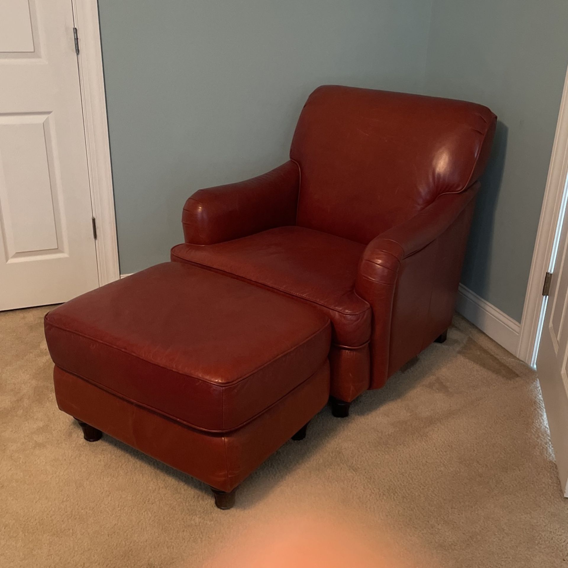 Leather Chair And Ottoman