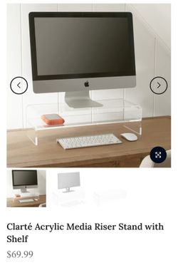 Acrylic Monitor Stand With Shelf