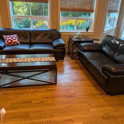 Leather Couch and/or center/side tables