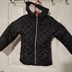 Girls' Kensie Girl Black Puffer Coat w/Hood  Size 4