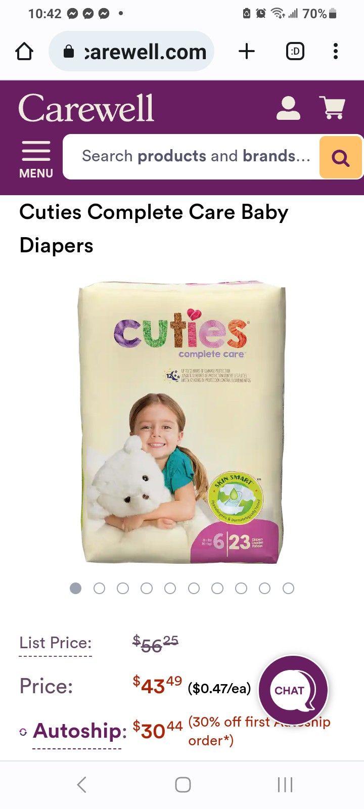 Cuties Diapers size 6