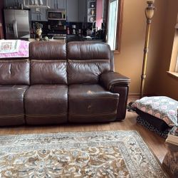 96” Leather Full Recliner Sofa