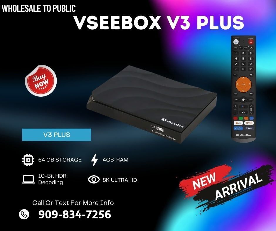 VSEEBOX V3 PLUS - BRAND NEW  TV BOX - AUTHORIZED DEALER  - 1 YEAR WARRANTY ‼ 