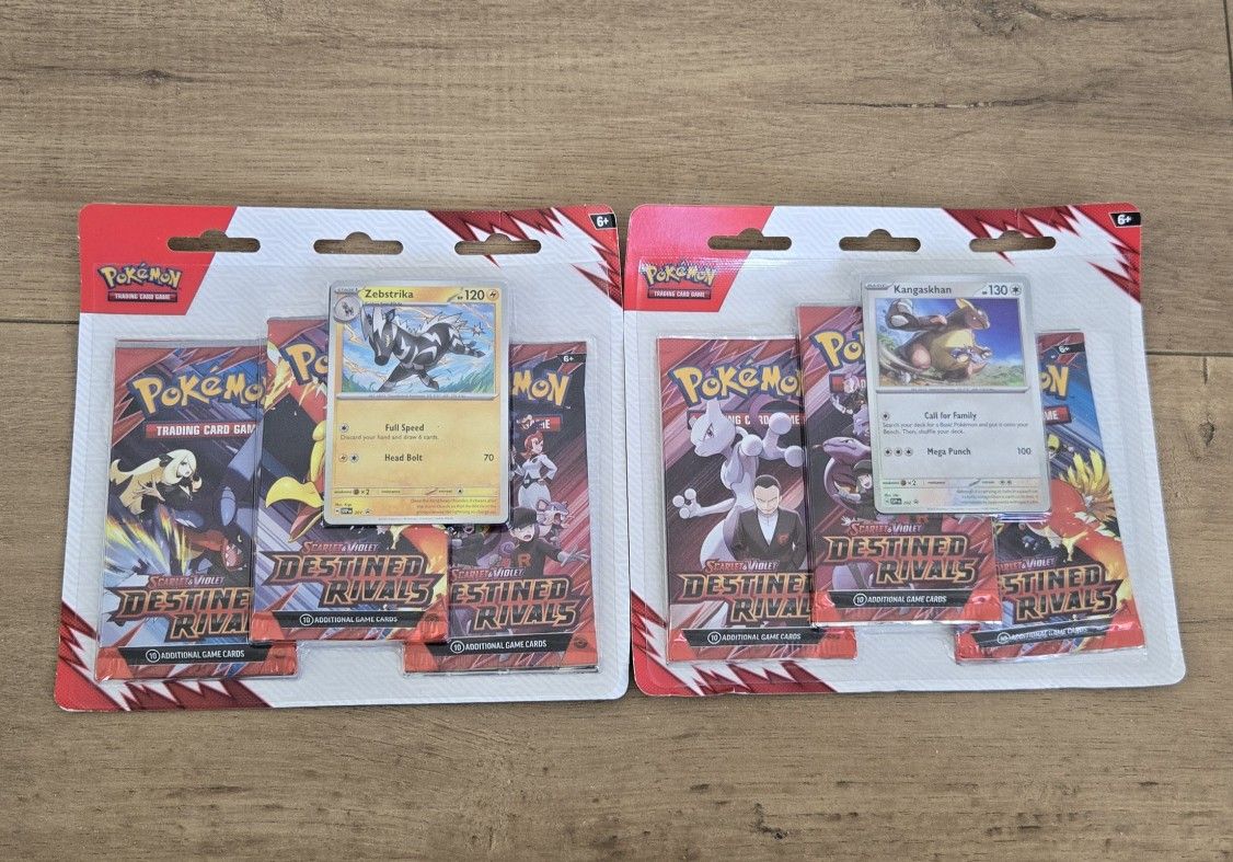 For Sale:
Brand New in Box Pokemon Trading Card Game TCG Scarlet & Violet Destined Rivals Blister 3 Pack with Promo Card