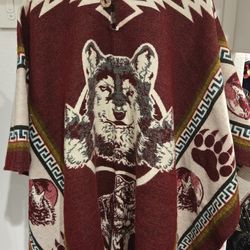Authentic  Colombian Wolf Ruana